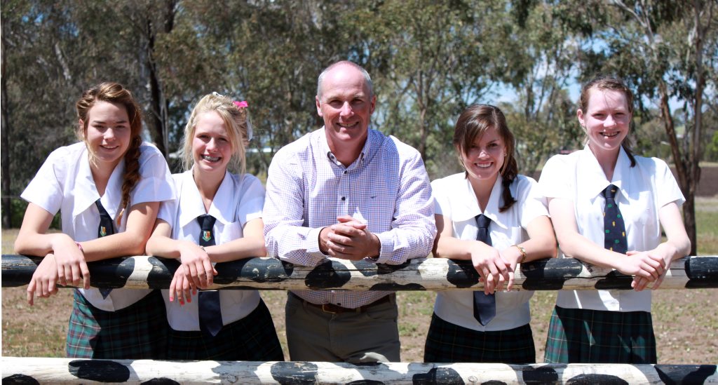 Scots PGC students Grace Buchholz, Emily Hann, head of equestrian Richard King, Rhiannon Thomas and Amy Bradfield after their national success. Scots PGC students Grace Buchholz, Emily Hann, head of equestrian Richard King, Rhiannon Thomas and Amy Bradfield after their national success.